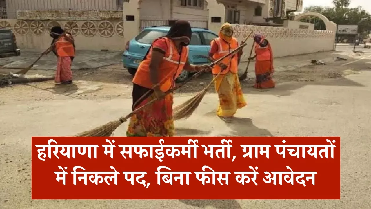 Haryana Jobs: हरियाणा में सफाईकर्मी भर्ती, ग्राम पंचायतों में निकले पद, बिना फीस करें आवेदन